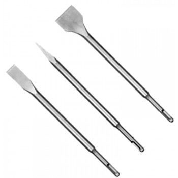 SDS PLUS CONJUNTO DE 3 PEÇAS: PONTEIRO, PÁ + PÁ LARGA